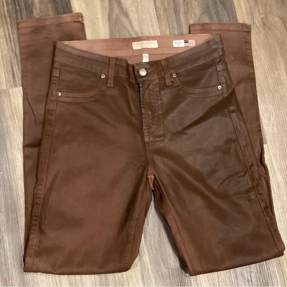 Vizcaino brown coated denim size 4 jeans